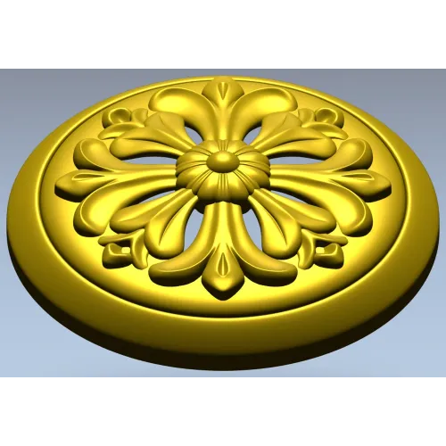 Florentine Bloom - round floral rosette STL for CNC carving