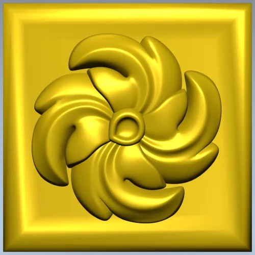 Spiral Blossom Rosette - STL 3D Model for CNC