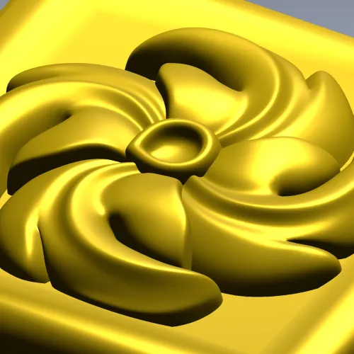 Spiral Blossom Rosette - STL 3D Model for CNC