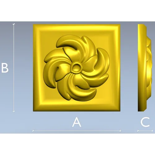 Spiral Blossom Rosette - STL 3D Model for CNC