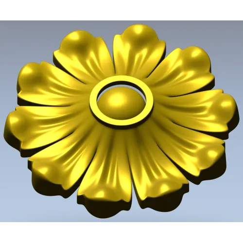 Floral Rosette STL 3D Model for CNC Routing - High-Relief Medallion