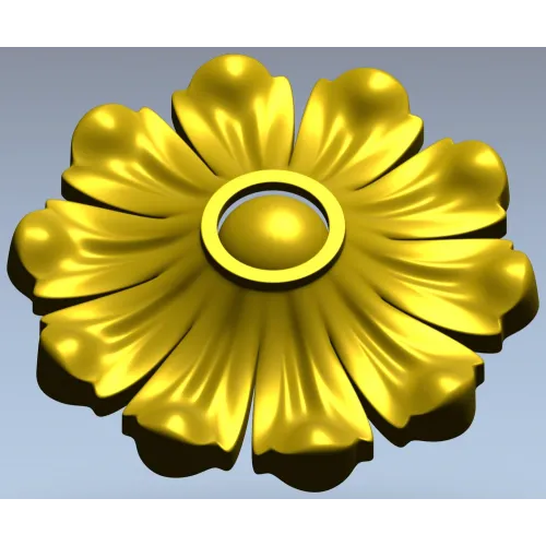 Floral Rosette STL 3D Model for CNC Routing - High-Relief Medallion
