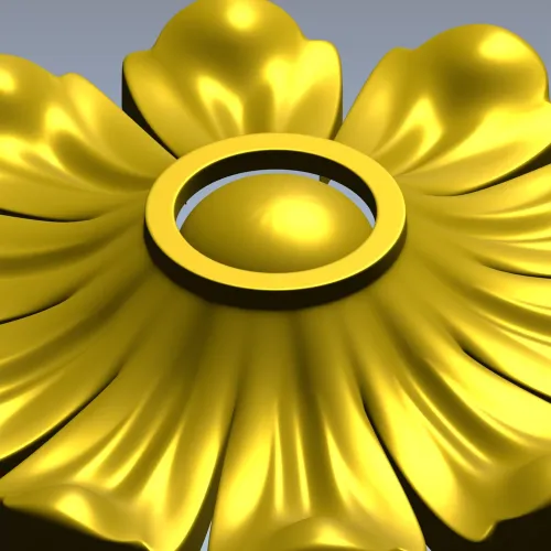 Floral Rosette STL 3D Model for CNC Routing - High-Relief Medallion