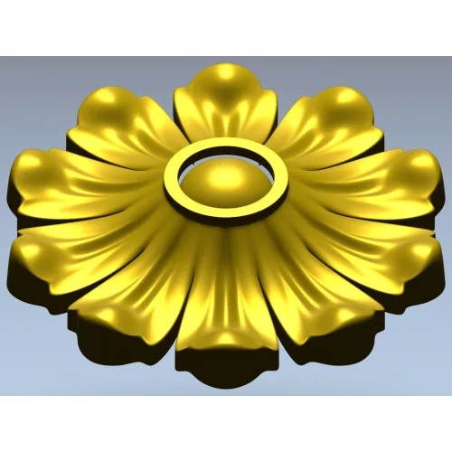 Floral Rosette STL 3D Model for CNC Routing - High-Relief Medallion