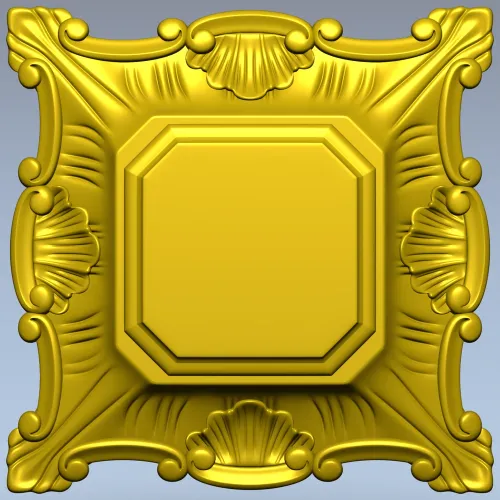 Baroque Shell Rosette - STL 3D model for CNC