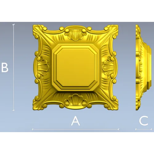 Baroque Shell Rosette - STL 3D model for CNC