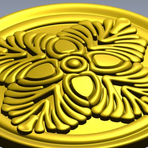 Florentine Quad Rosette - STL 3D model for CNC