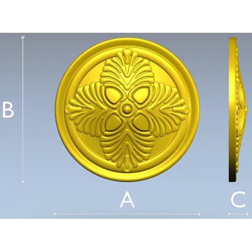 Florentine Quad Rosette - STL 3D model for CNC