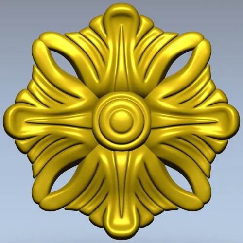 Florentine Ribbon Rosette - detailed rosette 3D model STL for CNC