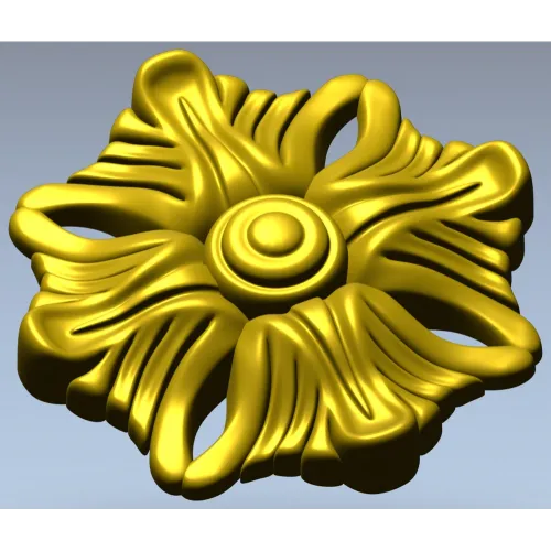 Florentine Ribbon Rosette - detailed rosette 3D model STL for CNC