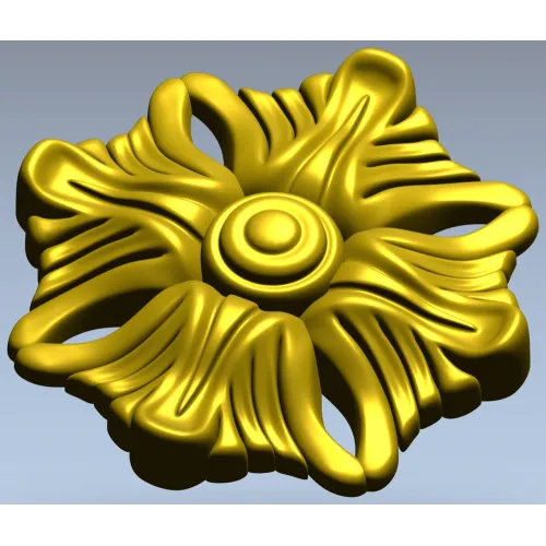 Florentine Ribbon Rosette - detailed rosette 3D model STL for CNC