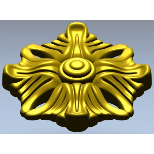 Florentine Ribbon Rosette - detailed rosette 3D model STL for CNC