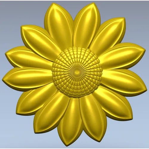 Sunflower Rosette 3D STL for CNC