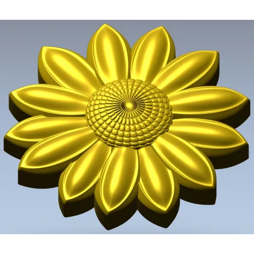 Sunflower Rosette 3D STL for CNC