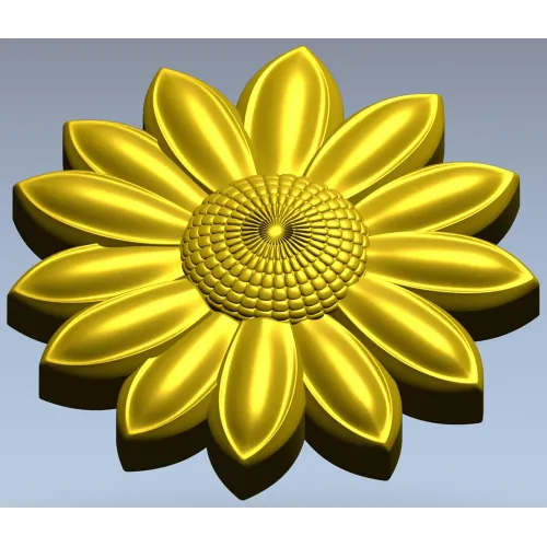 Sunflower Rosette 3D STL for CNC