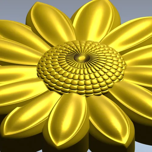 Sunflower Rosette 3D STL for CNC