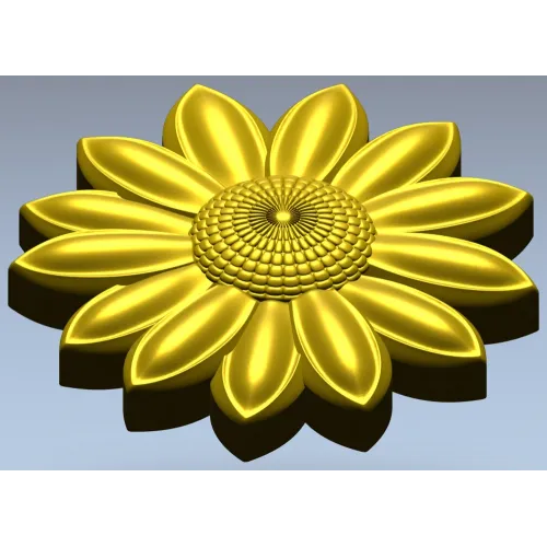 Sunflower Rosette 3D STL for CNC