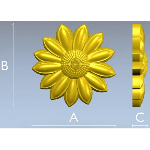 Sunflower Rosette 3D STL for CNC