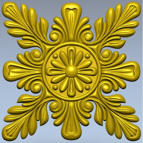 Acanthus Star Rosette STL for CNC router