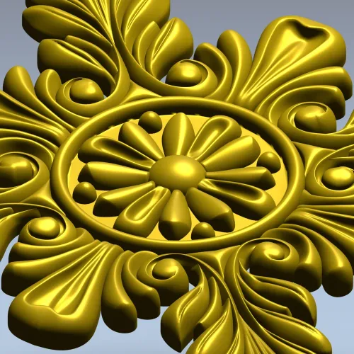 Acanthus Star Rosette STL for CNC router