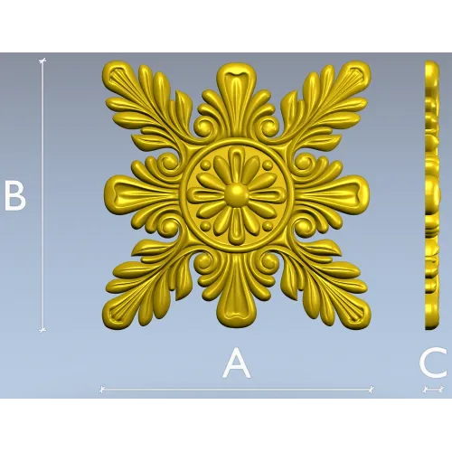 Acanthus Star Rosette STL for CNC router