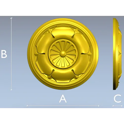 Regal Petal Rosette - STL 3D model for CNC milling