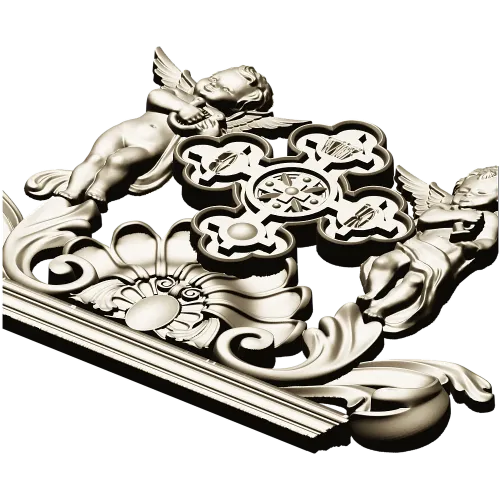 Ангельский картуш с крестом - 3D модель STL для ЧПУ