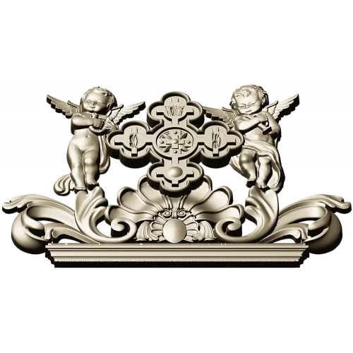 Ангельский картуш с крестом - 3D модель STL для ЧПУ