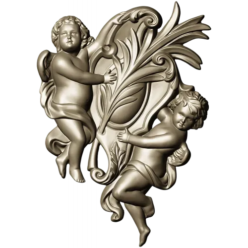 Картуш с ангелами - 3D STL для ЧПУ