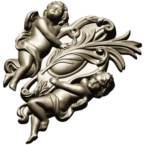 Картуш с ангелами - 3D STL для ЧПУ