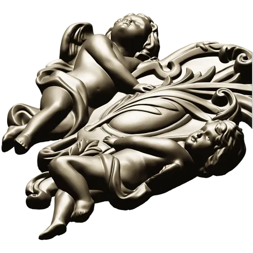 Картуш с ангелами - 3D STL для ЧПУ