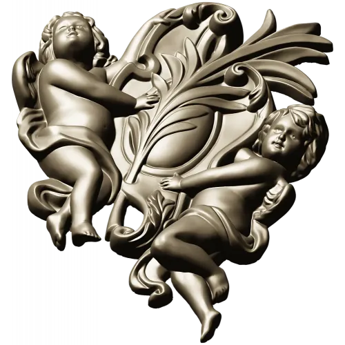Картуш с ангелами - 3D STL для ЧПУ