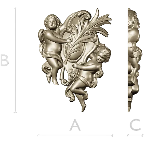 Картуш с ангелами - 3D STL для ЧПУ