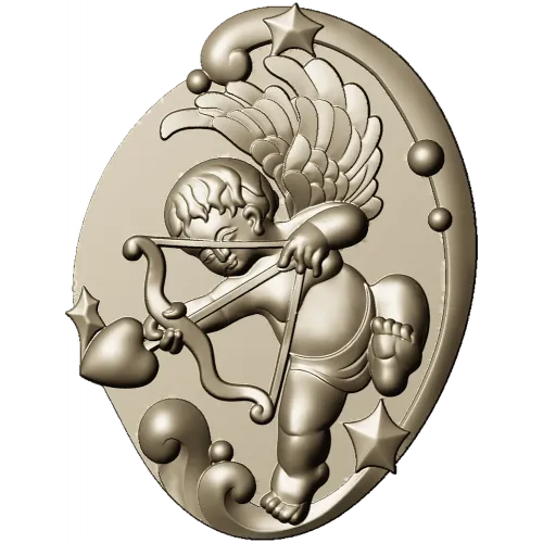 Амур в овальном медальоне - 3D STL модель для ЧПУ