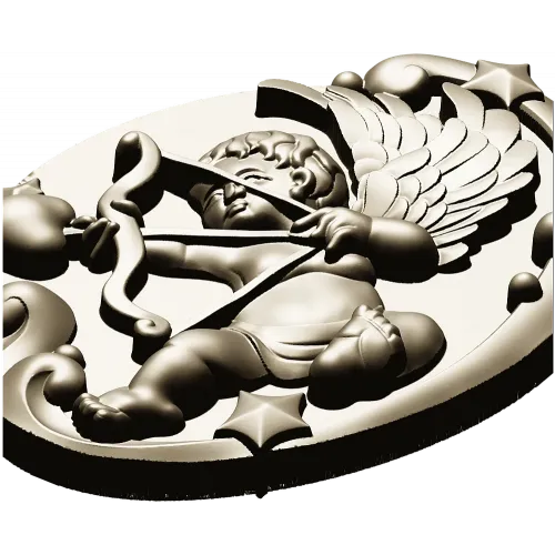 Амур в овальном медальоне - 3D STL модель для ЧПУ