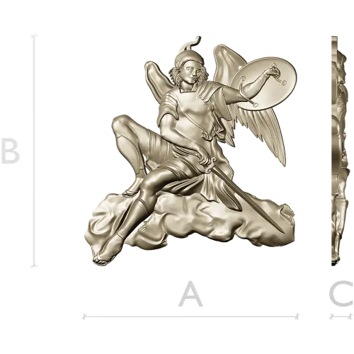 Рельефный ангел-воин - 3D модель в формате STL для ЧПУ