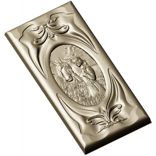 Decorative STL panel "White Rus: Maiden and Steed" - 3D model for CNC