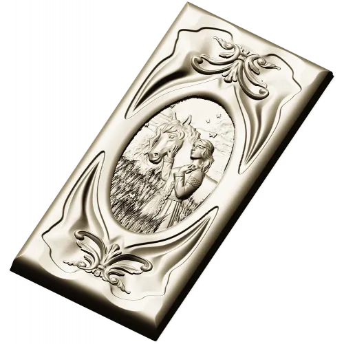 Decorative STL panel "White Rus: Maiden and Steed" - 3D model for CNC