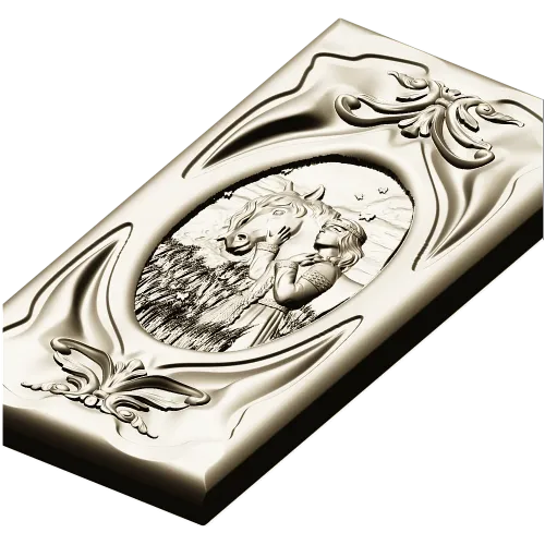 Decorative STL panel "White Rus: Maiden and Steed" - 3D model for CNC