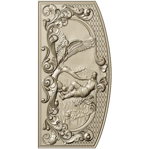 Gamayun Relief Panel STL for CNC carving