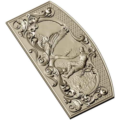 Gamayun Relief Panel STL for CNC carving
