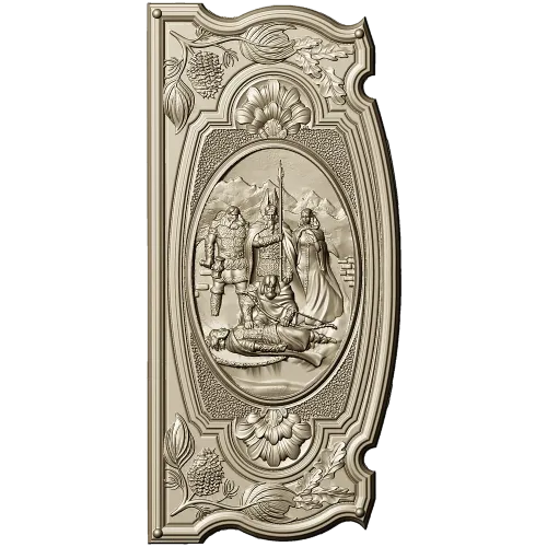 High-relief STL 3D model "The Fall of Baldr" - panel for CNC carving