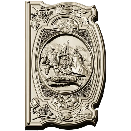 High-relief STL 3D model "The Fall of Baldr" - panel for CNC carving