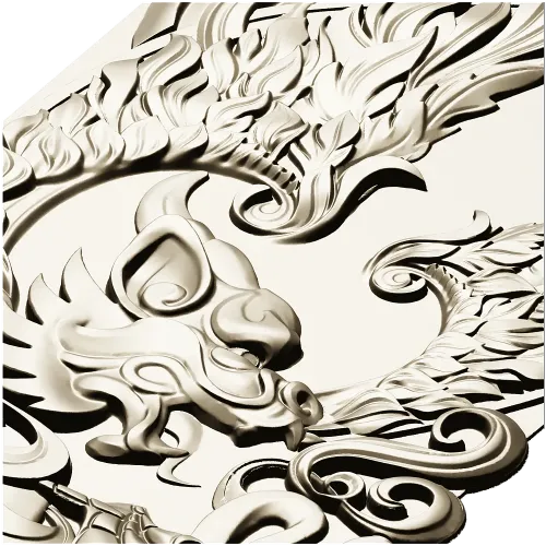 Winged Dragon High-Relief Panel STL