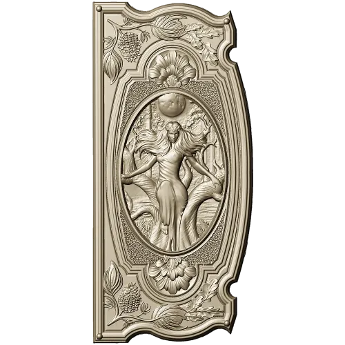 Baroque Oval Nymph Relief - STL 3D Model for CNC
