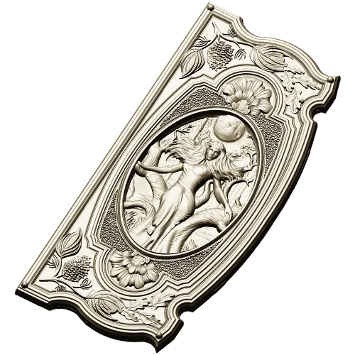 Baroque Oval Nymph Relief - STL 3D Model for CNC