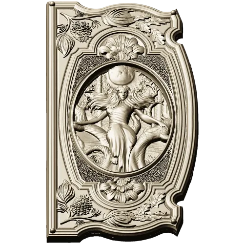 Baroque Oval Nymph Relief - STL 3D Model for CNC