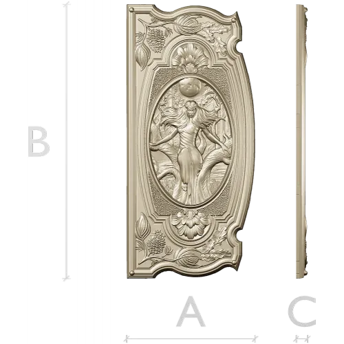 Baroque Oval Nymph Relief - STL 3D Model for CNC