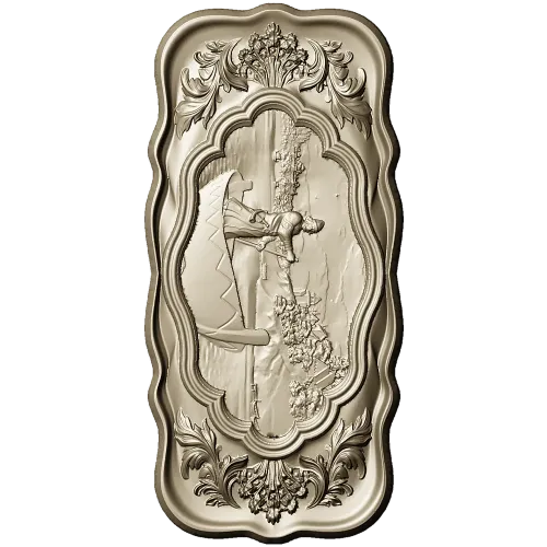 Ornate boatman relief stl model for CNC milling