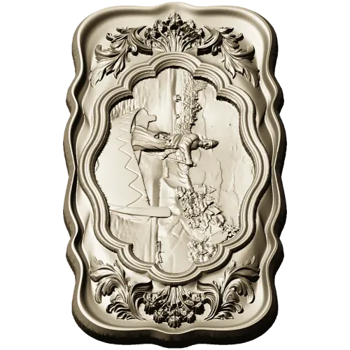 Ornate boatman relief stl model for CNC milling